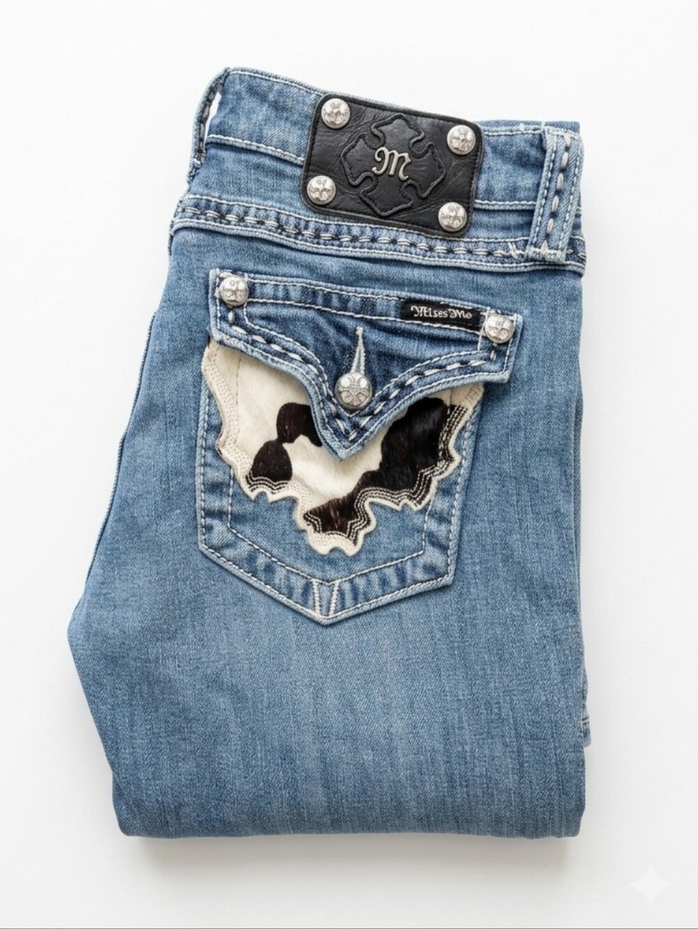 Miss Me Y2K Low Rise Boot Cut Cowhide Flap Pocket Jeans JPW4292K Size 29